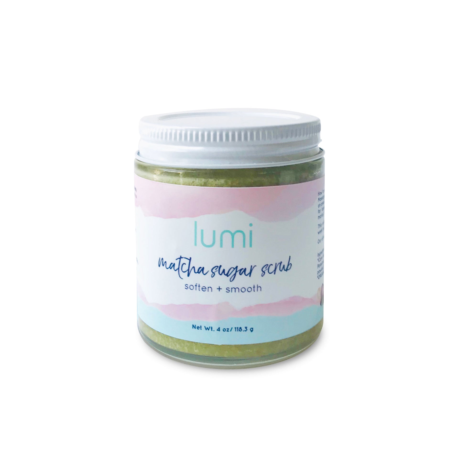 matcha sugar scrub packaging